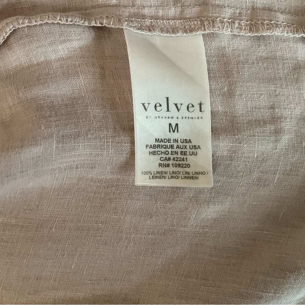 Velvet Graham & Spencer Linen Tiered Sleeveless Top Light Pink Medium - Picture 8 of 8
